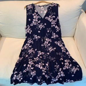 Gap Factory Blue Floral Womens Tie Waist Dress NWT